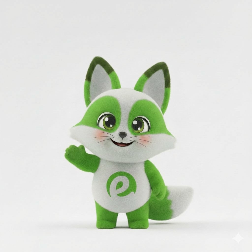 Easer Mascot Waving - Easily Solutions 24/7 Support